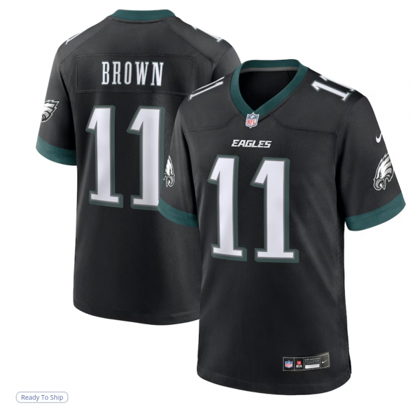 Men's Philadelphia Eagles A.J. Brown Nike Black Alternate Game Jersey