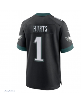 Men's Philadelphia Eagles Jalen Hurts Nike Black Alternate Game Jersey