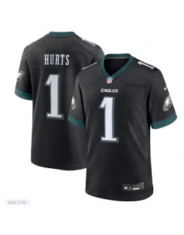 Men's Philadelphia Eagles Jalen Hurts Nike Black Alternate Game Jersey