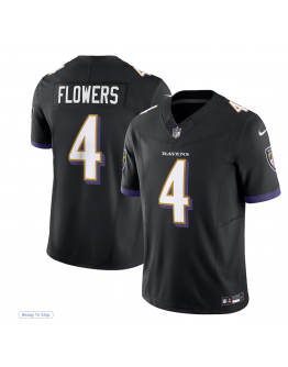 Men's Baltimore Ravens Zay Flowers Nike Black Alternate Vapor F.U.S.E. Limited Jersey