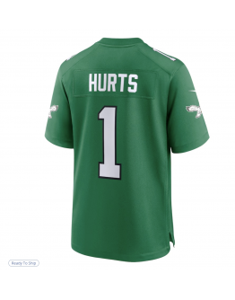 Men's Philadelphia Eagles Jalen Hurts Nike Kelly Green Alternate Game Player Jersey