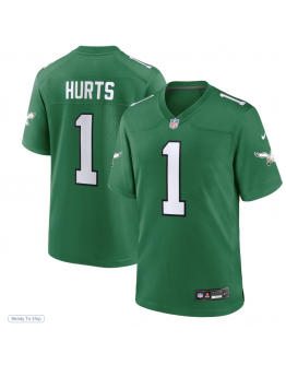 Men's Philadelphia Eagles Jalen Hurts Nike Kelly Green Alternate Game Player Jersey