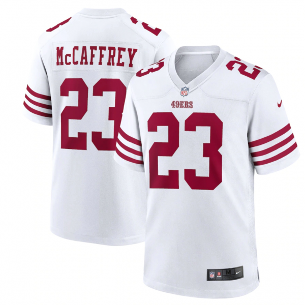 Men's San Francisco 49ers Christian McCaffrey Nike White Game Player Jersey