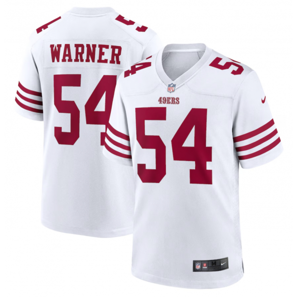 Men's San Francisco 49ers Fred Warner Nike White Player Game Jersey