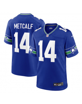 Men's Seattle Seahawks DK Metcalf Nike Royal Throwback Player Game Jersey