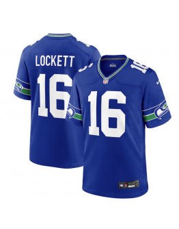 Men's Seattle Seahawks Tyler Lockett Nike Royal Throwback Player Game Jersey