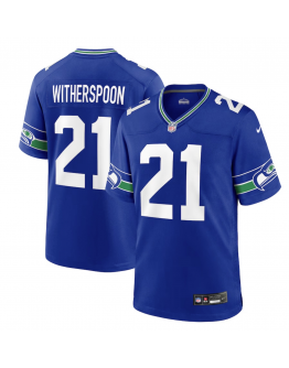 Men's Seattle Seahawks Devon Witherspoon Nike Royal Throwback Player Game Jersey