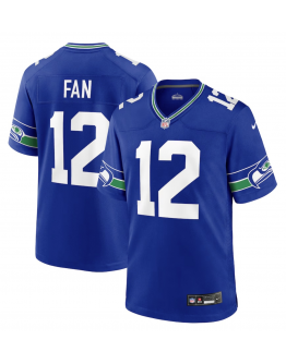 Men's Seattle Seahawks 12s Nike Royal Throwback Player Game Jersey