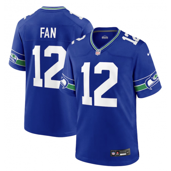 Men's Seattle Seahawks 12s Nike Royal Throwback Player Game Jersey