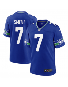 Men's Seattle Seahawks Geno Smith Nike Royal Throwback Player Game Jersey