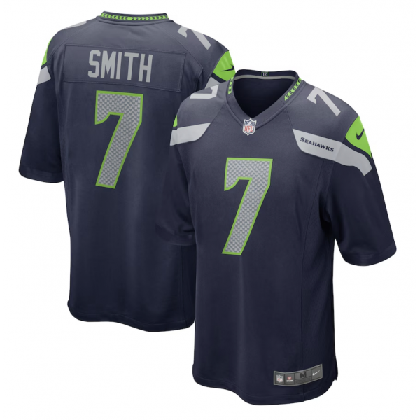 Men's Seattle Seahawks Geno Smith Nike College Navy Game Jersey