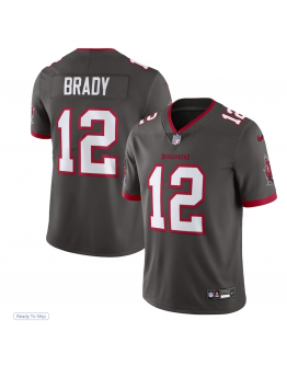 Men's Tampa Bay Buccaneers Tom Brady Nike Pewter Alternate Vapor Untouchable Limited Jersey