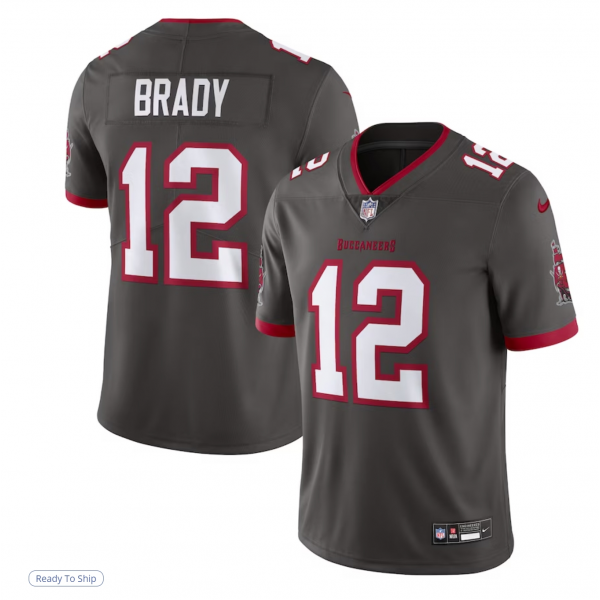 Men's Tampa Bay Buccaneers Tom Brady Nike Pewter Alternate Vapor Untouchable Limited Jersey