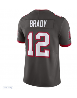 Men's Tampa Bay Buccaneers Tom Brady Nike Pewter Alternate Vapor Untouchable Limited Jersey