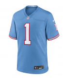 Men's Tennessee Titans Warren Moon Nike Light Blue Oilers Throwback Retired Player Game Jersey