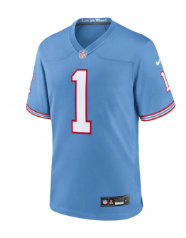 Men's Tennessee Titans Warren Moon Nike Light Blue Oilers Throwback Retired Player Game Jersey