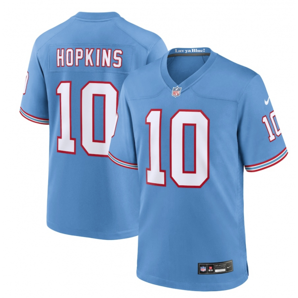 Men's Tennessee Titans DeAndre Hopkins Nike Light Blue Oilers Throwback Player Game Jersey