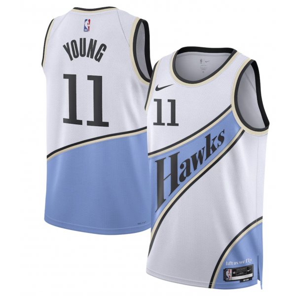Unisex Atlanta Hawks Trae Young Nike White 2024/25 Swingman Player Jersey - City Edition