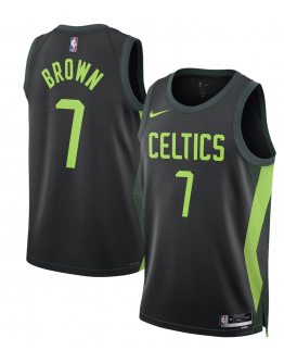 Unisex Boston Celtics Jaylen Brown Nike Black 2024/25 Swingman Player Jersey - City Edition