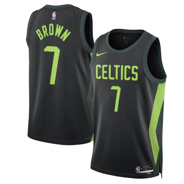 Unisex Boston Celtics Jaylen Brown Nike Black 2024/25 Swingman Player Jersey - City Edition