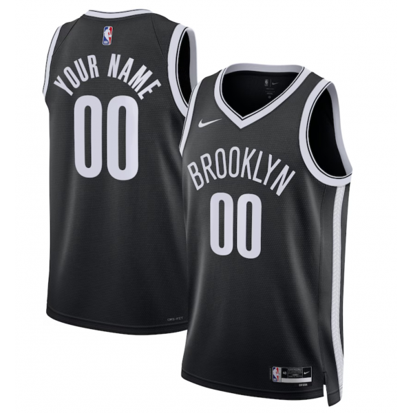 Unisex Brooklyn Nets Nike Black Swingman Custom Jersey - Icon Edition