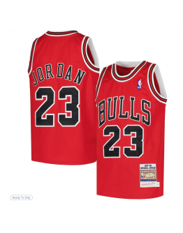 Youth Chicago Bulls Michael Jordan Mitchell & Ness Red Hardwood Classics 1997/98 Authentic Jersey