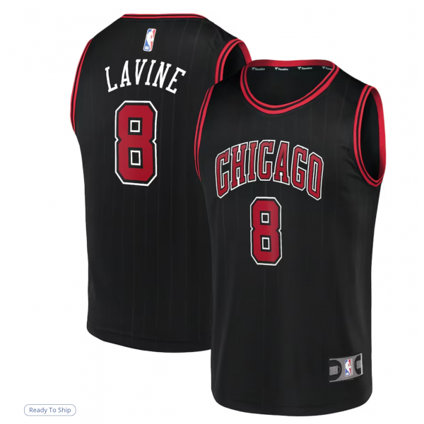 Men's Chicago Bulls Zach LaVine Fanatics Black Fast Break Team Replica Jersey - Statement Edition