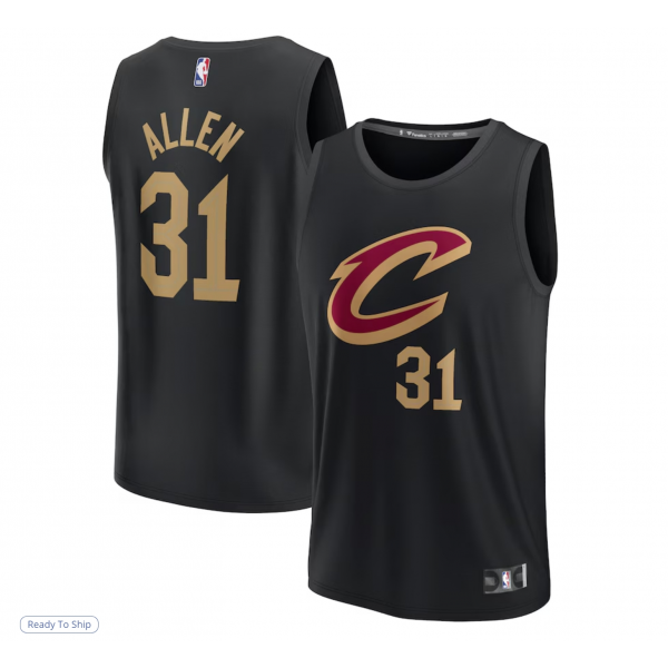 Men's Cleveland Cavaliers Jarrett Allen Fanatics Black Fast Break Replica Jersey - Statement Edition