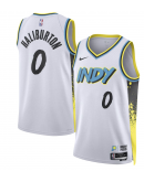 Unisex Indiana Pacers Tyrese Haliburton Nike White 2024/25 Swingman Player Jersey - City Edition