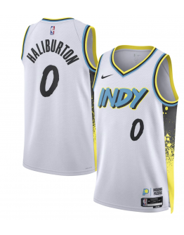 Unisex Indiana Pacers Tyrese Haliburton Nike White 2024/25 Swingman Player Jersey - City Edition