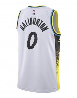 Unisex Indiana Pacers Tyrese Haliburton Nike White 2024/25 Swingman Player Jersey - City Edition