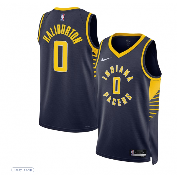 Unisex Indiana Pacers Tyrese Haliburton Nike Navy Swingman Jersey - Icon Edition