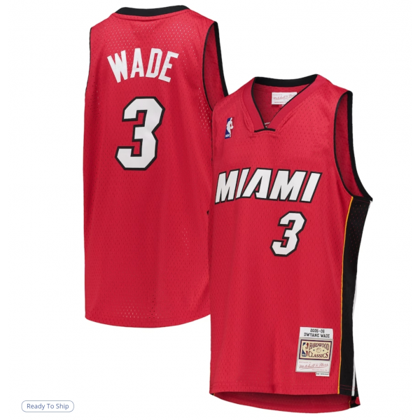 Youth Miami Heat Dwyane Wade Mitchell & Ness Red 2005/06 Hardwood Classics Swingman Jersey