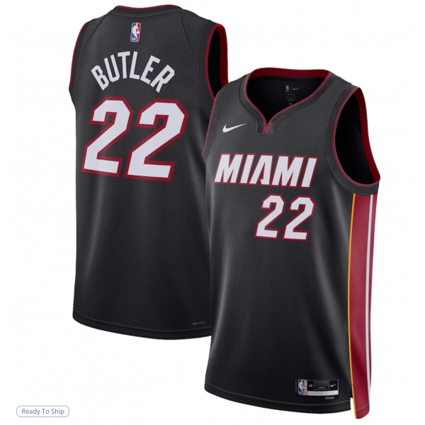 Unisex Miami Heat Jimmy Butler Nike Black Swingman Jersey - Icon Edition