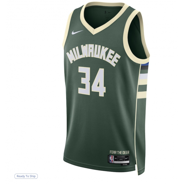 Unisex Milwaukee Bucks Giannis Antetokounmpo Nike Hunter Green Swingman Jersey - Icon Edition