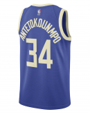 Unisex Milwaukee Bucks Giannis Antetokounmpo Nike Royal 2024/25 Swingman Player Jersey - City Edition