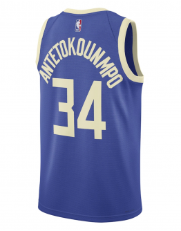 Unisex Milwaukee Bucks Giannis Antetokounmpo Nike Royal 2024/25 Swingman Player Jersey - City Edition