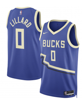 Unisex Milwaukee Bucks Damian Lillard Nike Royal 2024/25 Swingman Player Jersey - City Edition