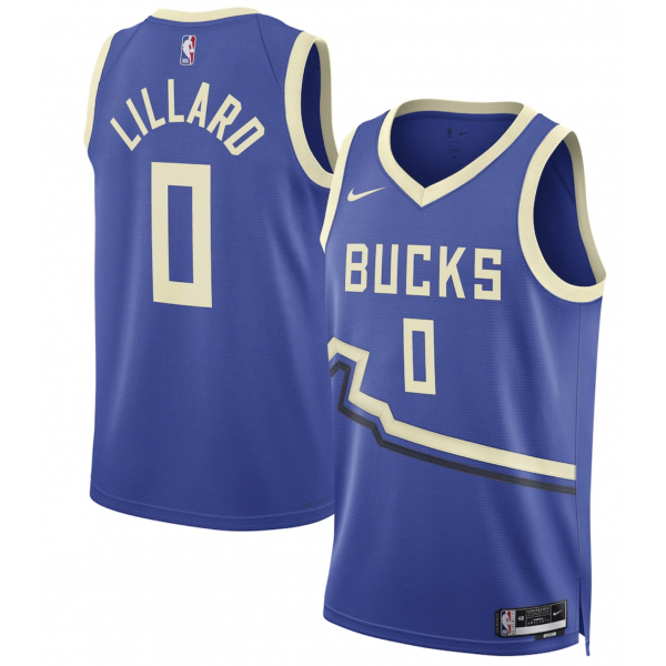 Unisex Milwaukee Bucks Damian Lillard Nike Royal 2024/25 Swingman Player Jersey - City Edition