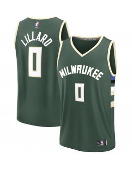 Youth Milwaukee Bucks Damian Lillard Fanatics Hunter Green Fast Break Replica Player Jersey - Icon Edition