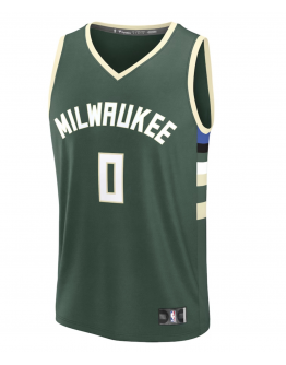 Men's Milwaukee Bucks Damian Lillard Fanatics Hunter Green Fast Break Replica Player Jersey - Icon Edition