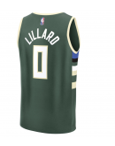 Men's Milwaukee Bucks Damian Lillard Fanatics Hunter Green Fast Break Replica Player Jersey - Icon Edition