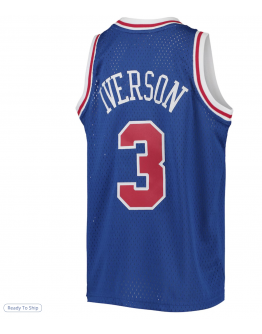 Youth Philadelphia 76ers Allen Iverson Mitchell & Ness Royal 1996/97 Hardwood Classics Swingman Throwback Jersey