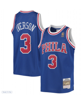 Youth Philadelphia 76ers Allen Iverson Mitchell & Ness Royal 1996/97 Hardwood Classics Swingman Throwback Jersey