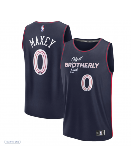 Men's Philadelphia 76ers Tyrese Maxey Fanatics Navy Fast Break Jersey - City Edition