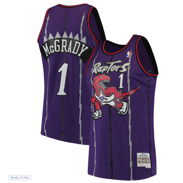 Men's Toronto Raptors Tracy McGrady Mitchell & Ness Purple Hardwood Classics Swingman Jersey