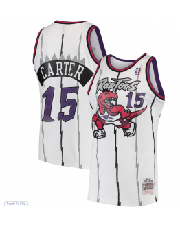 Men's Toronto Raptors Vince Carter Mitchell & Ness White 1998/99 Hardwood Classics Swingman Jersey