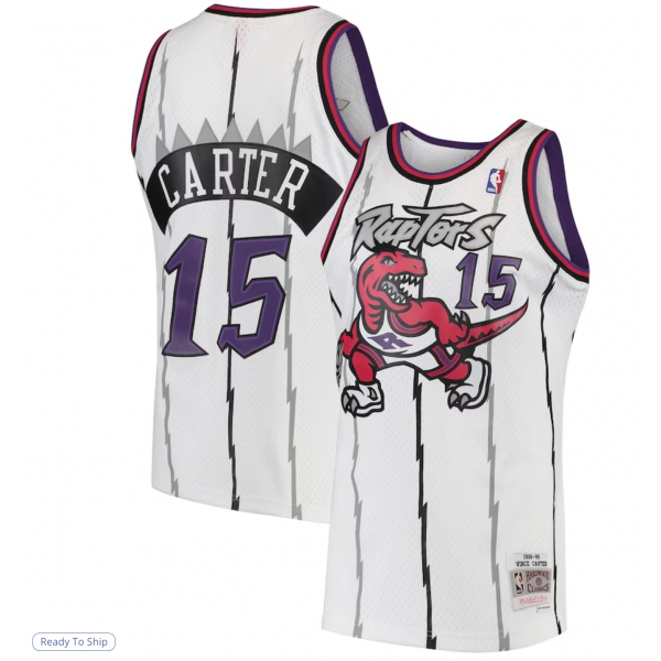 Men's Toronto Raptors Vince Carter Mitchell & Ness White 1998/99 Hardwood Classics Swingman Jersey