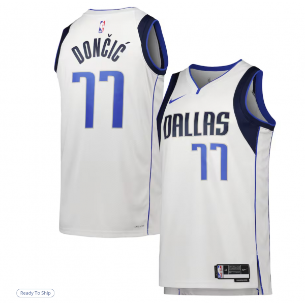 Unisex Dallas Mavericks Luka Dončić Nike White Swingman Jersey - Association Edition