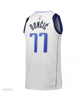 Unisex Dallas Mavericks Luka Dončić Nike White Swingman Jersey - Association Edition